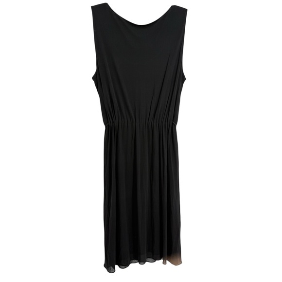 EILEEN FISHER Dress Silk Jersey Double Layer Drape  Neck Sleeveless Black Size L - Picture 3 of 11